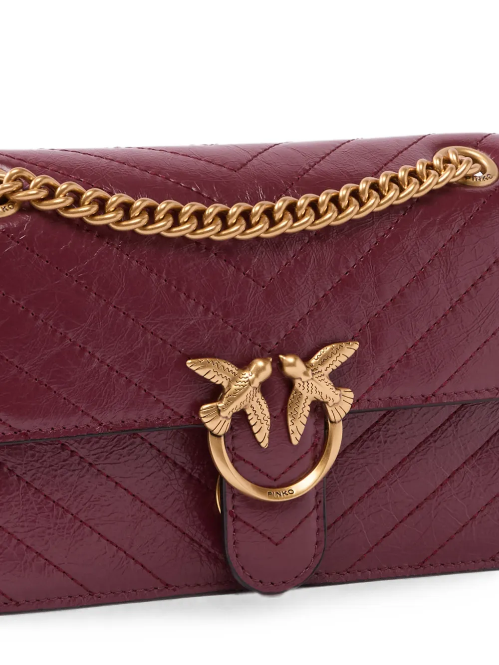 PINKO Love Birds schoudertas met chevron streep Rood