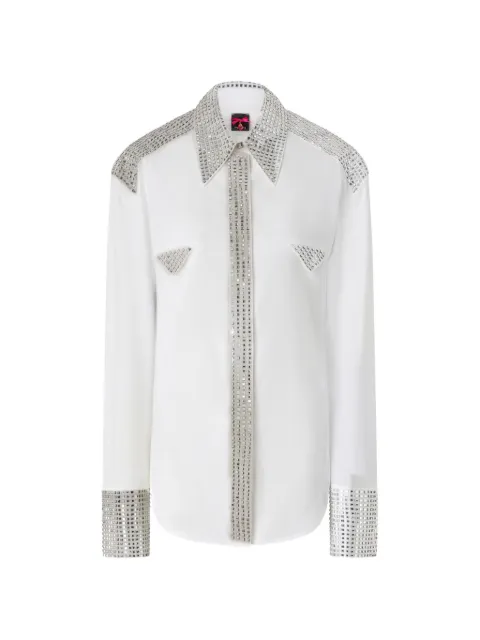 PINKO stud-embellished tie-waist shirt