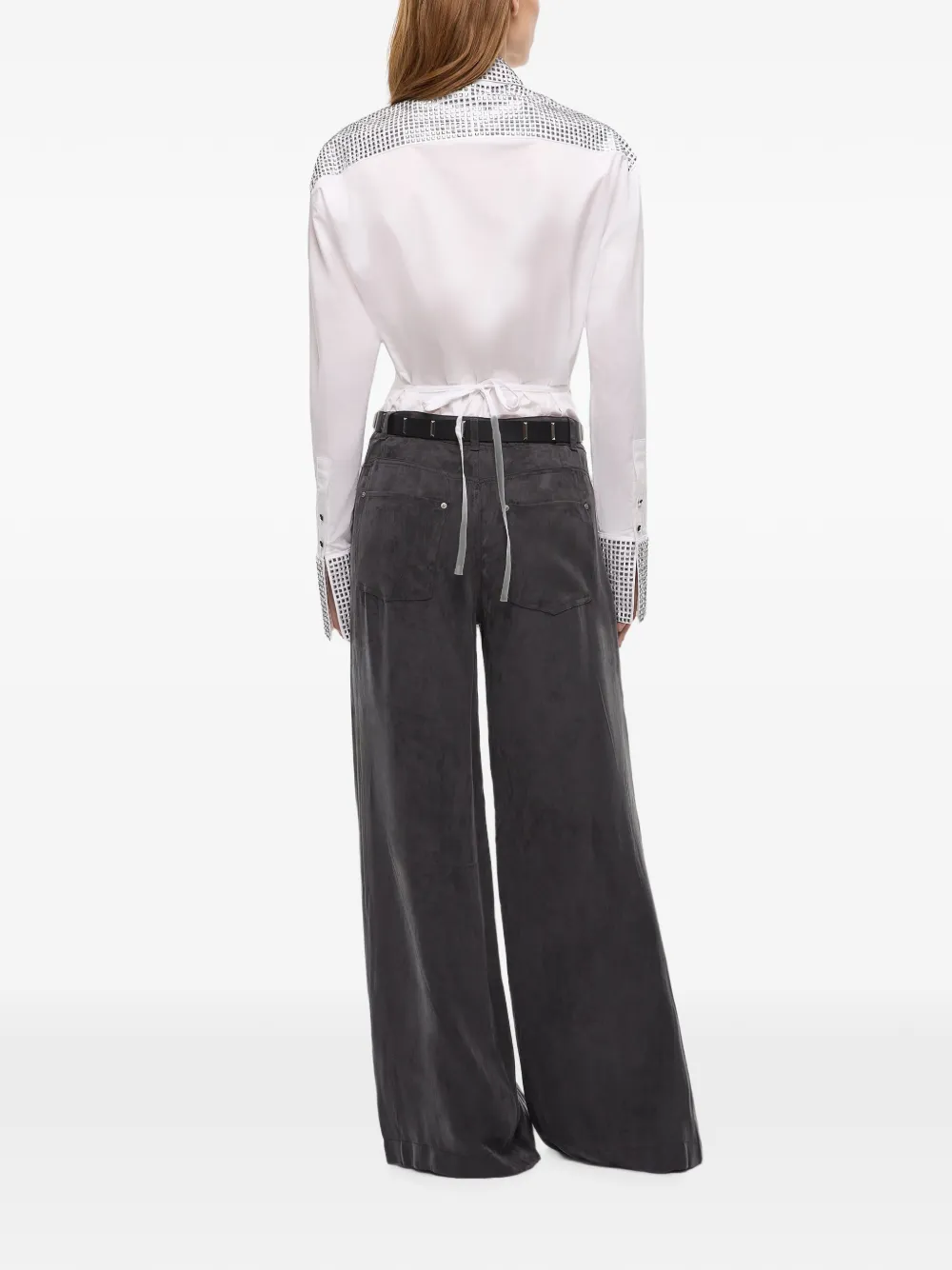 PINKO Popeline blouse verfraaid met stras Wit