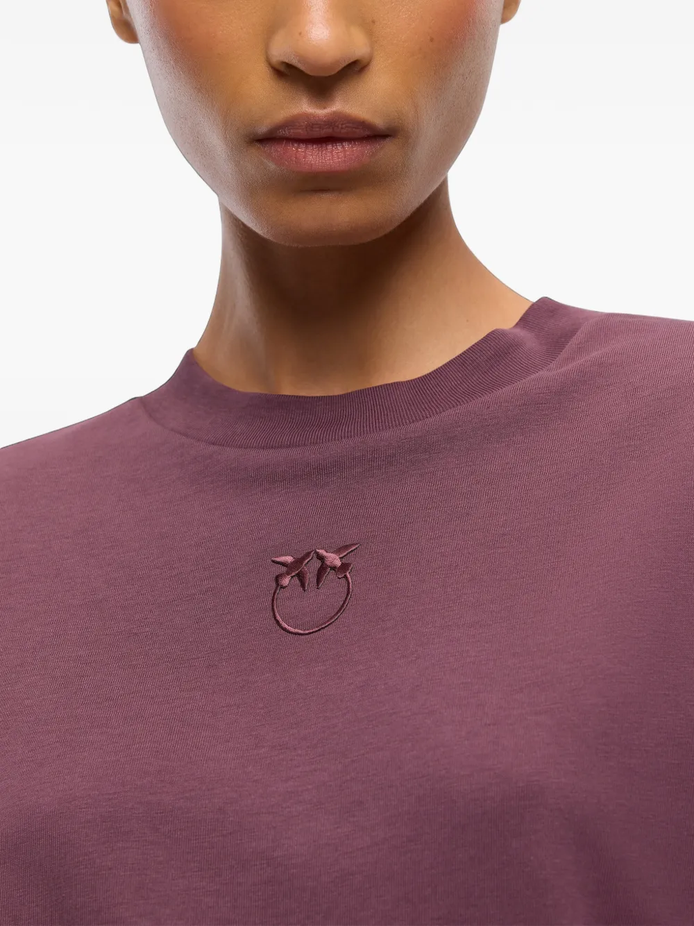 PINKO T-shirt met wijde mouwen en Love Birds-logo Paars