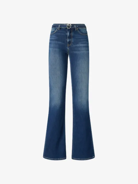 PINKO jeans acampanados con motivo Love Birds