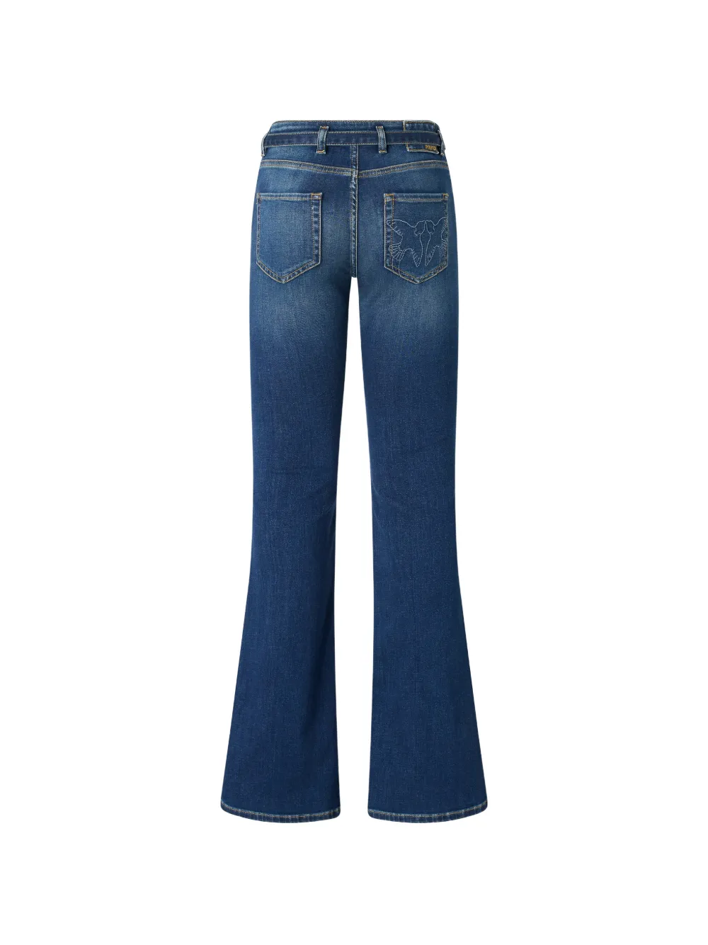 PINKO Love Birds flared jeans met gesp Blauw