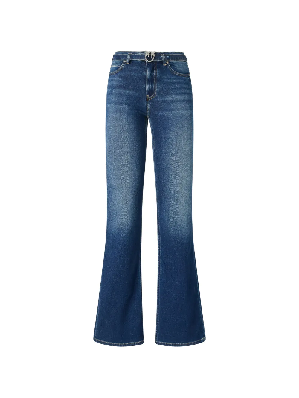 PINKO Love Birds buckle flared jeans - Blu