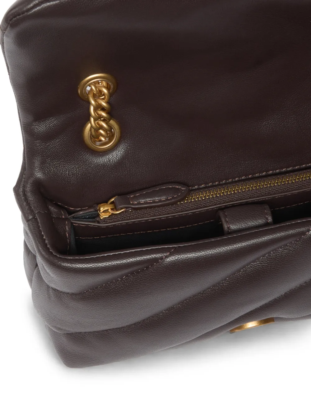 PINKO Love Birds gewatteerde crossbodytas Bruin