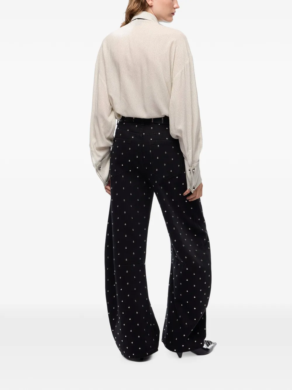 PINKO Jeans verfraaid met kristallen Zwart
