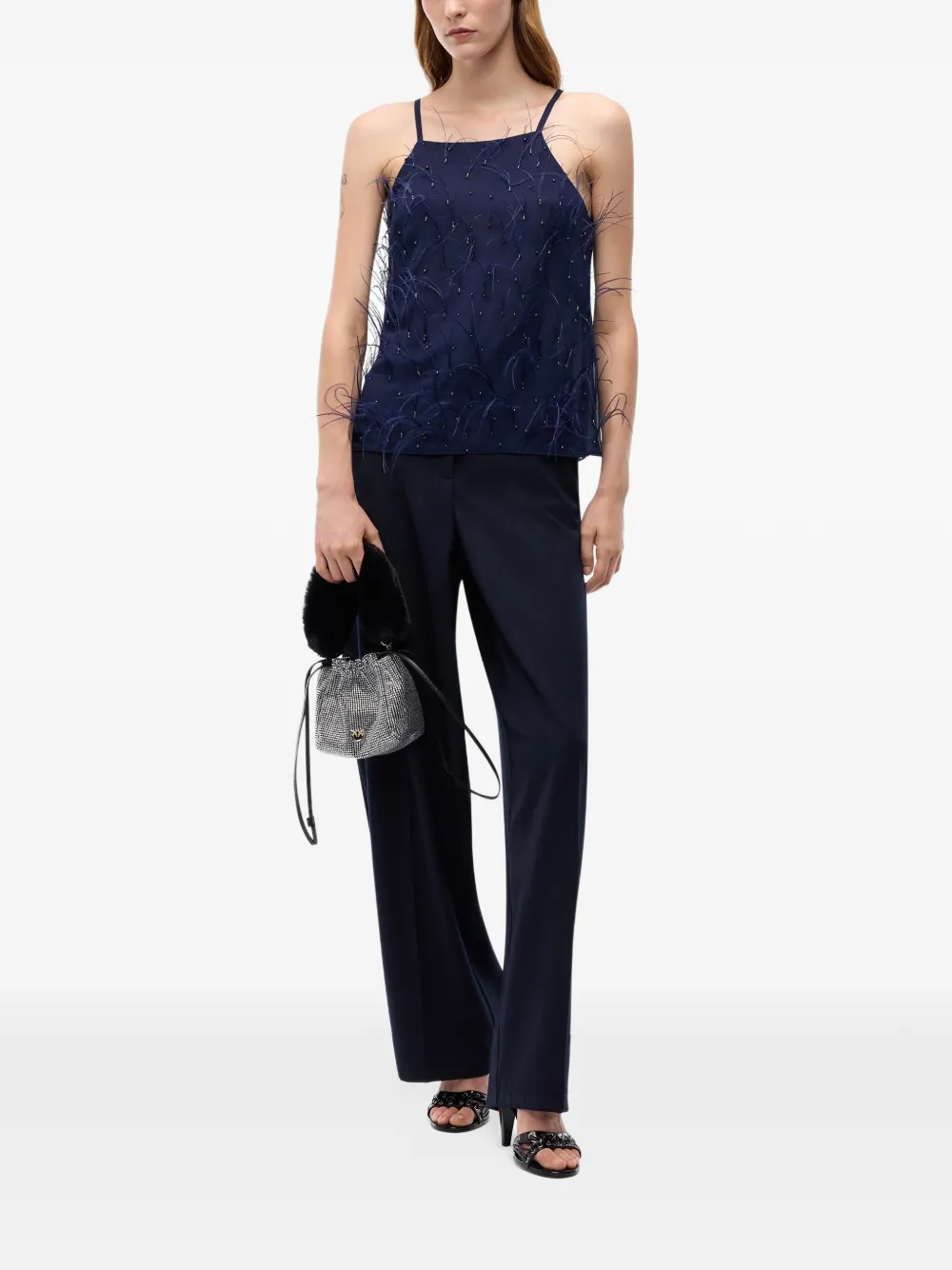 PINKO Top con paillettes - Blu