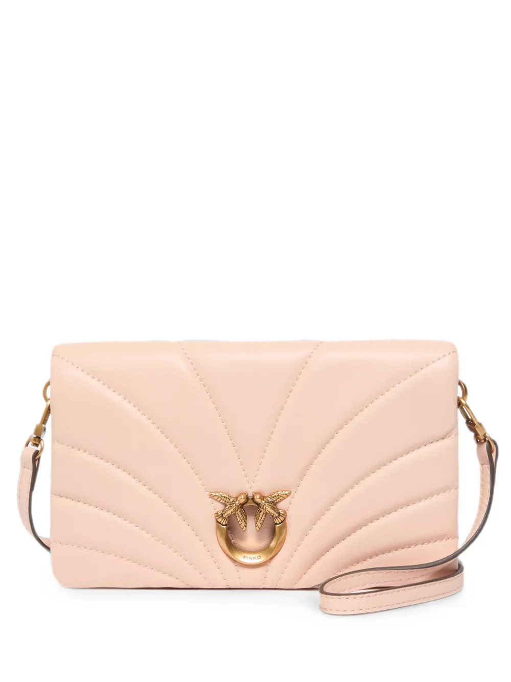 PINKO Borsa a spalla Love Birds trapuntata - Rosa