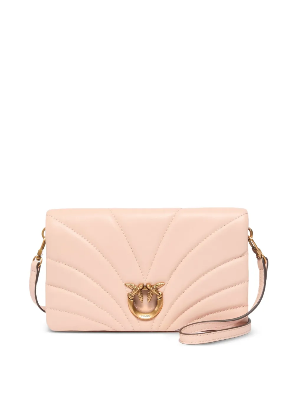 PINKO Borsa a spalla Love Birds trapuntata - Rosa