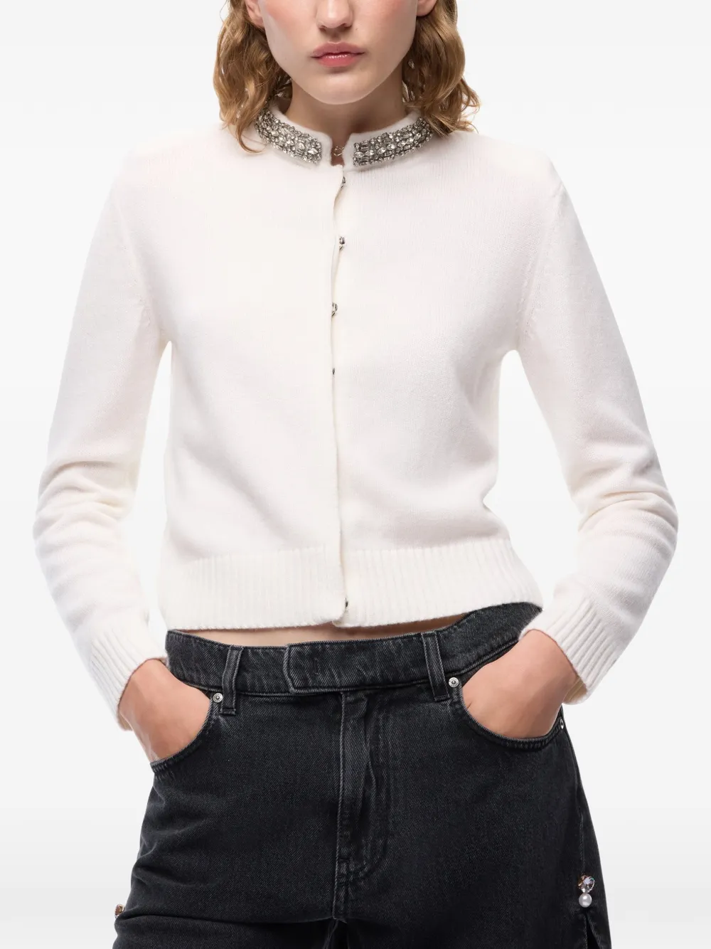 PINKO Vest verfraaid met kristallen Beige