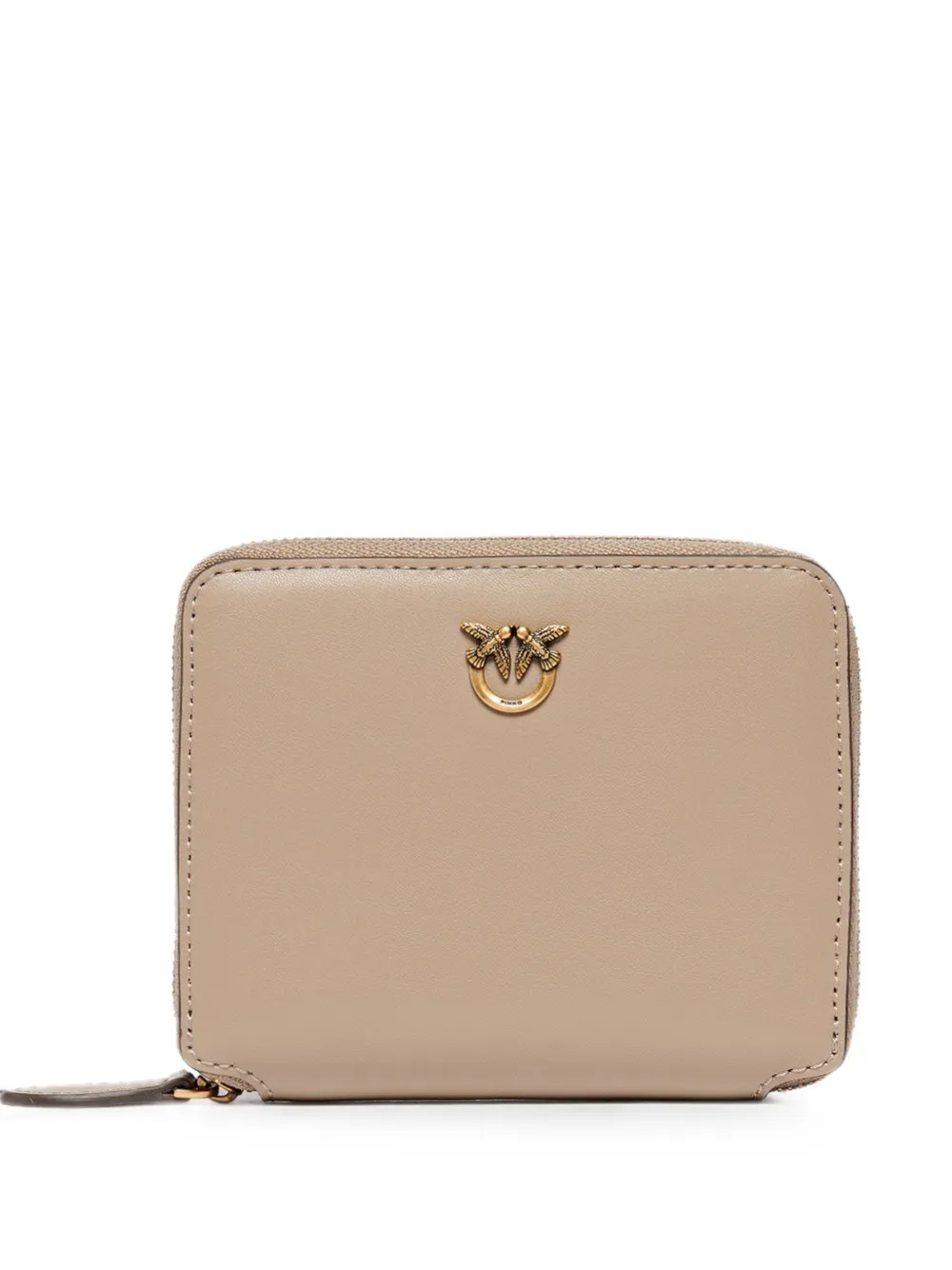 PINKO Love Birds leather wallet - Nude