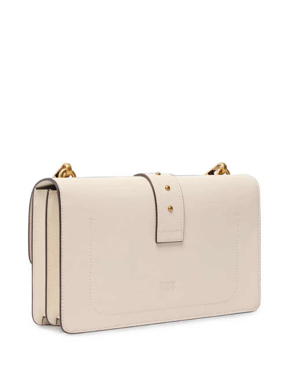 PINKO Medium Love handtas van leer met gesp Beige