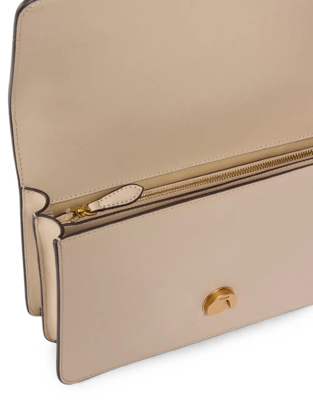 PINKO Love Birds leren schoudertas met studs Beige