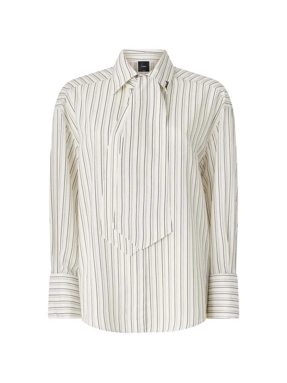 PINKO striped shirt with tie - Weiß