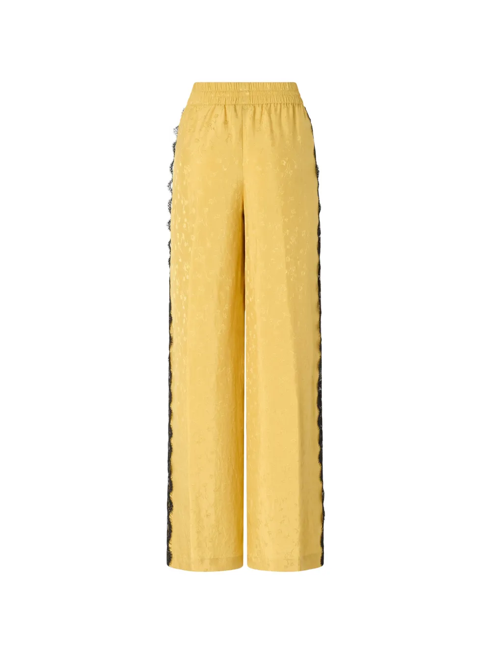 PINKO Palazzo broek met bloemen-patroon en kanten afwerking Geel