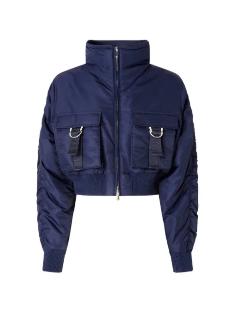 PINKO short technical satin bomber jacket