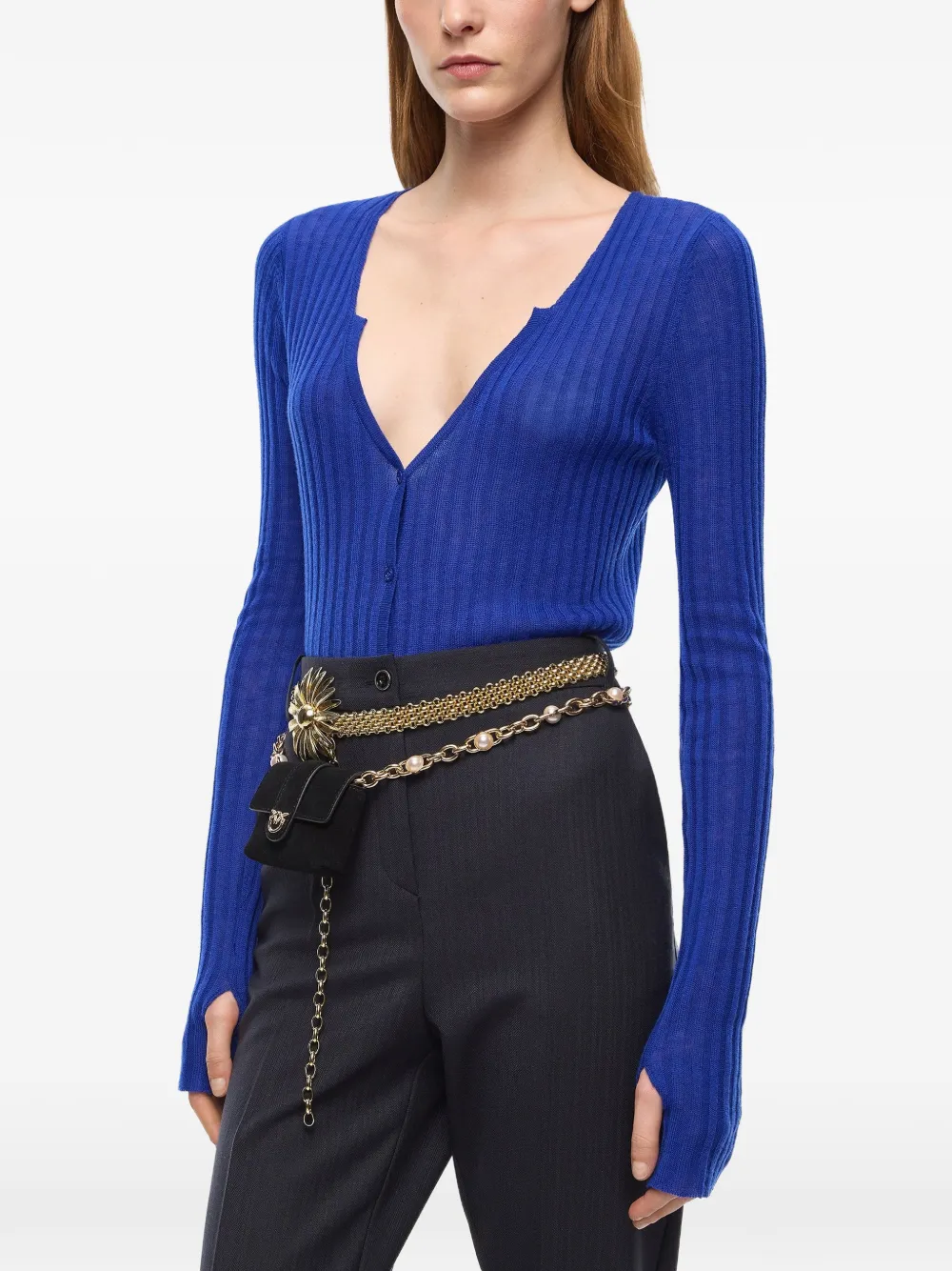 PINKO Ribgebreid vest Blauw