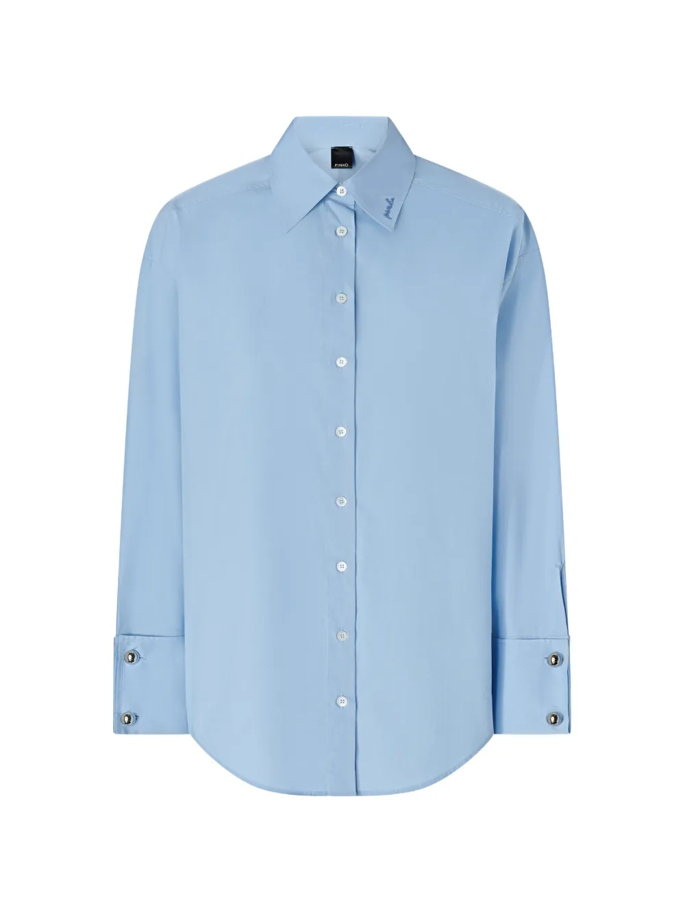 PINKO Quiet Is The New Punk cotton shirt - Blau