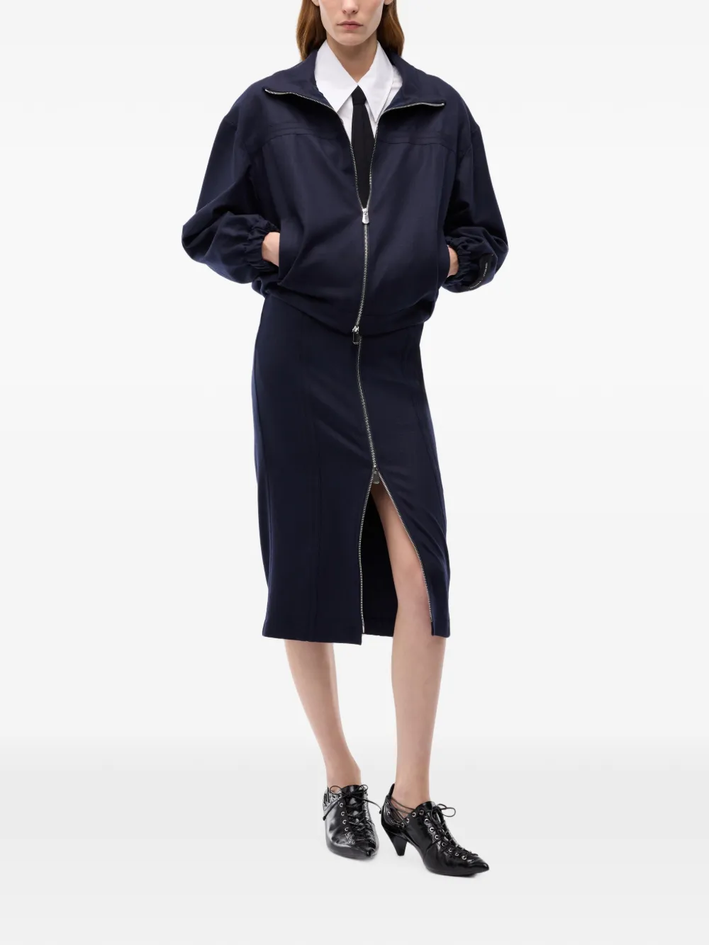 PINKO Rok met ritssluiting en vlakken Blauw