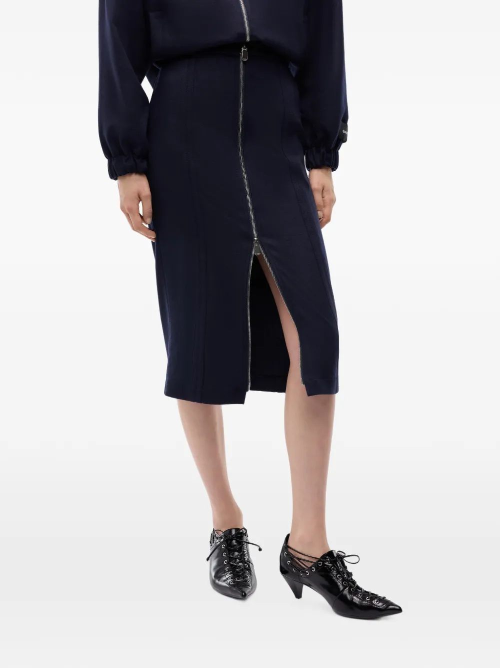 PINKO Rok met ritssluiting en vlakken Blauw