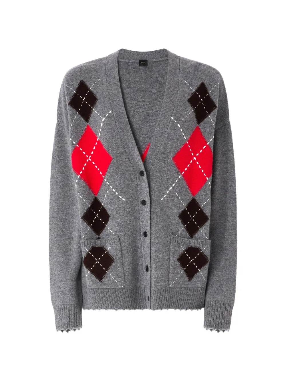 PINKO Cardigan im Distressed-Look - Grau