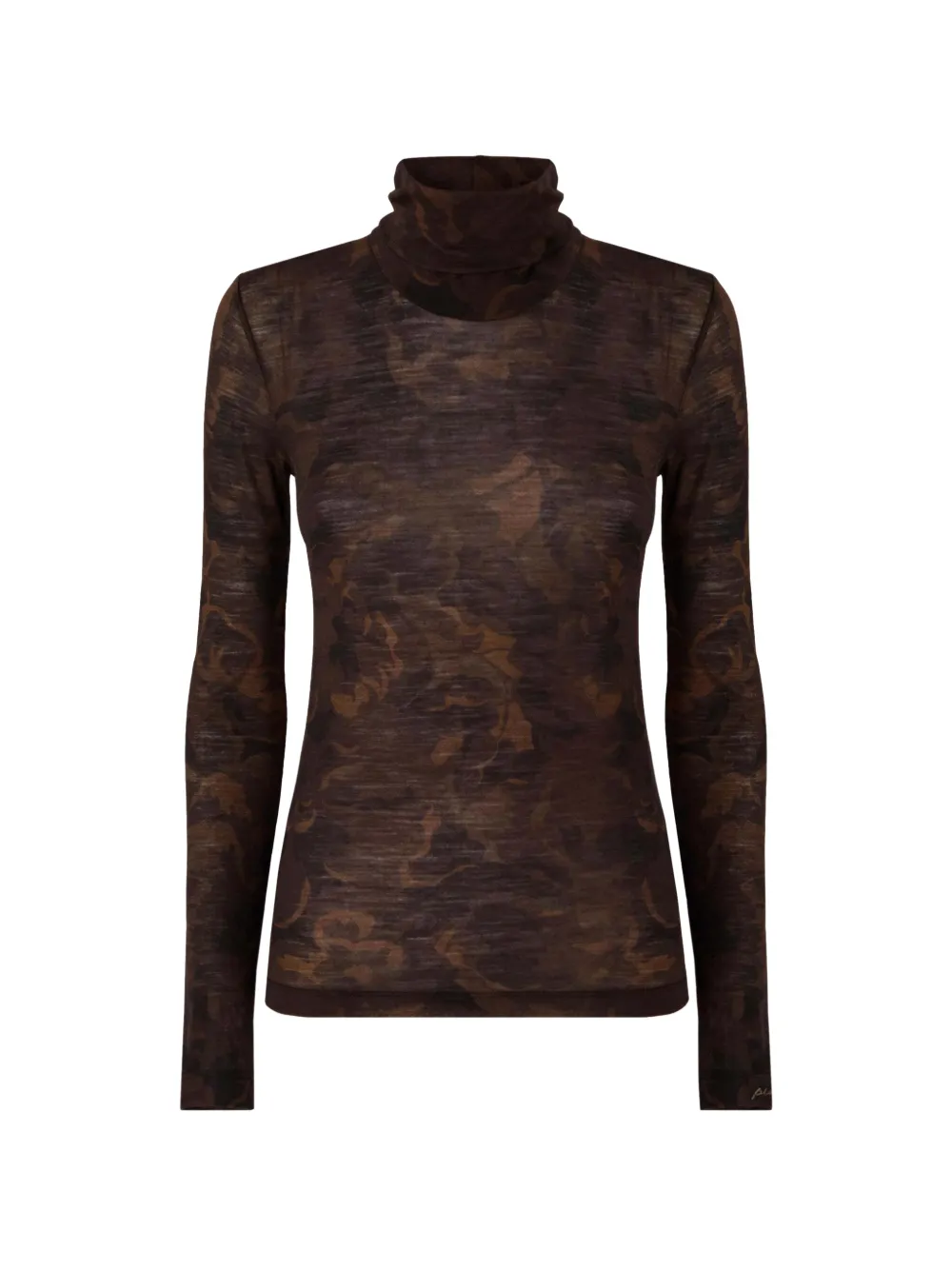 PINKO Top a fiori con collo alto - Verde