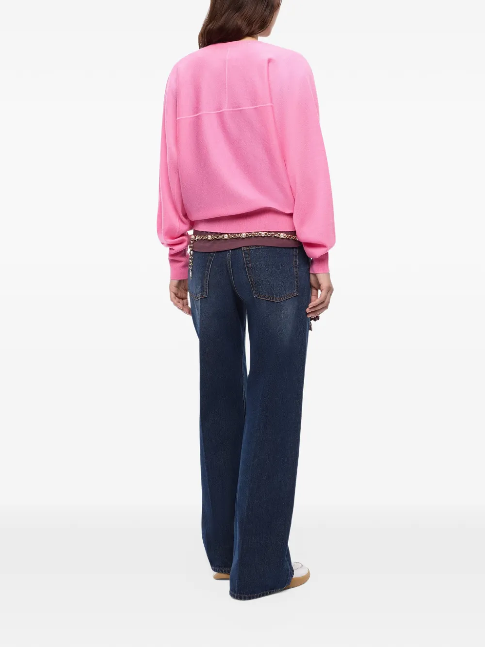 PINKO Trui met raglan mouwen en logo-patroon Roze