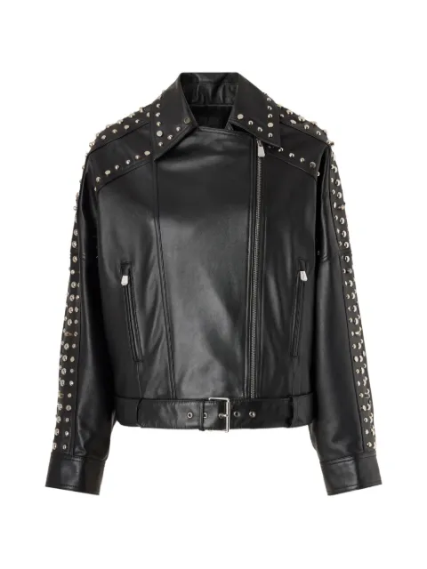 PINKO stud-embellished belted jacket