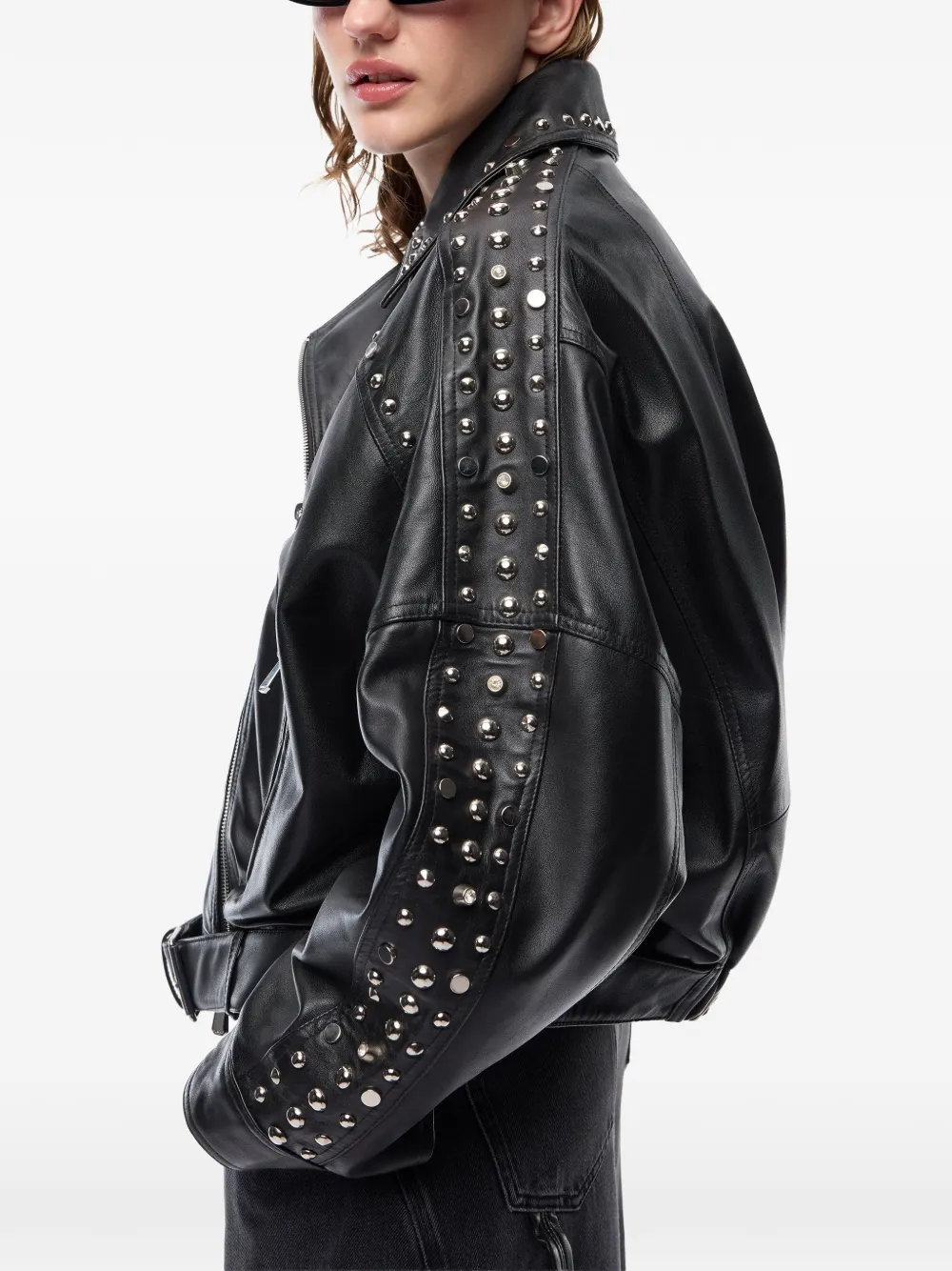 PINKO Jack met studs en ceintuur Zwart