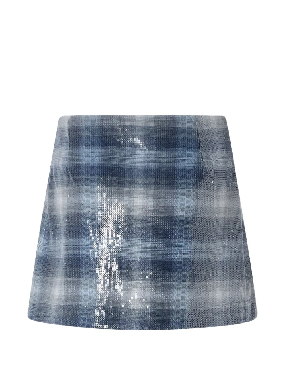 PINKO Mini-rok met geruit patroon en pailletten Blauw