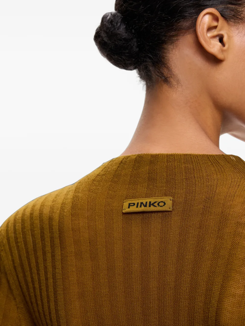 PINKO Ribgebreide trui Bruin