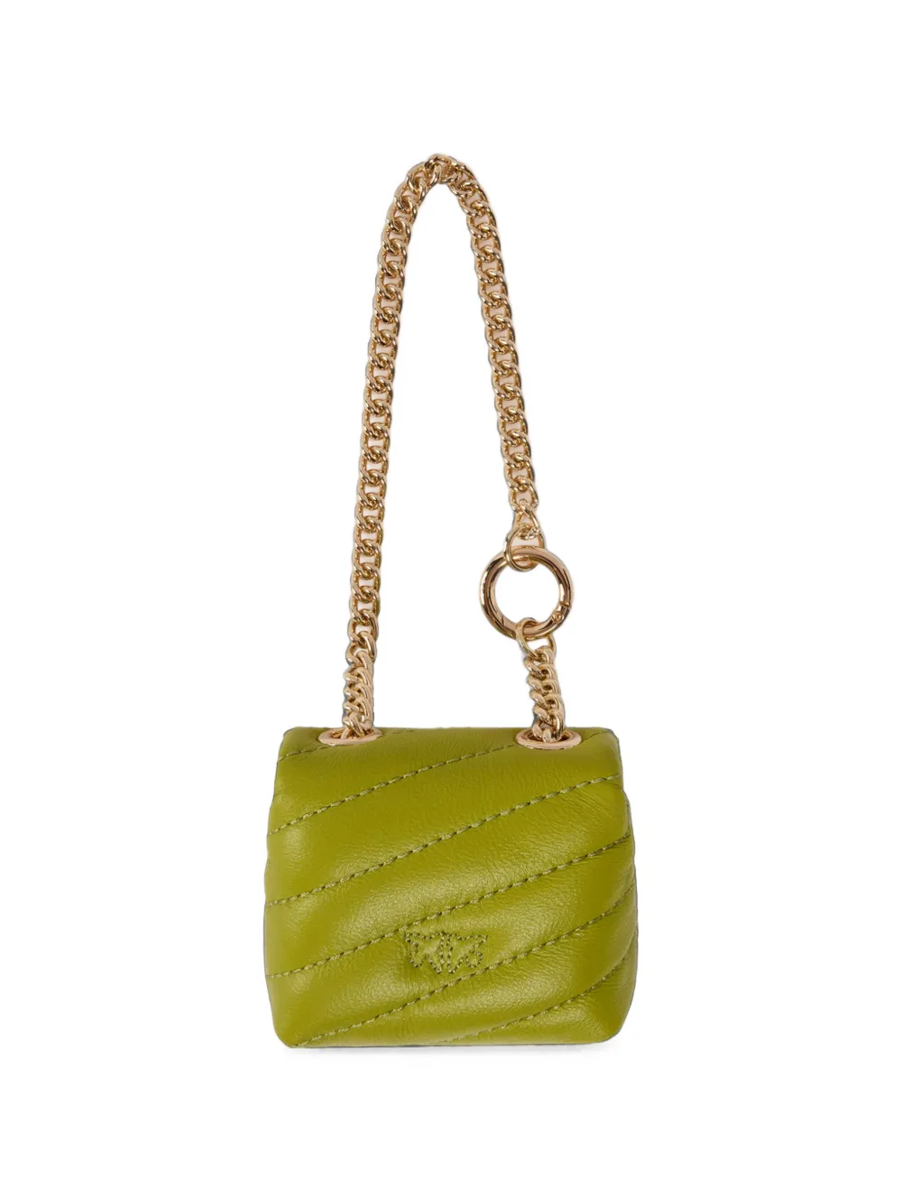 PINKO Nano Love gewatteerd tassenaccessoire van nappaleer Groen