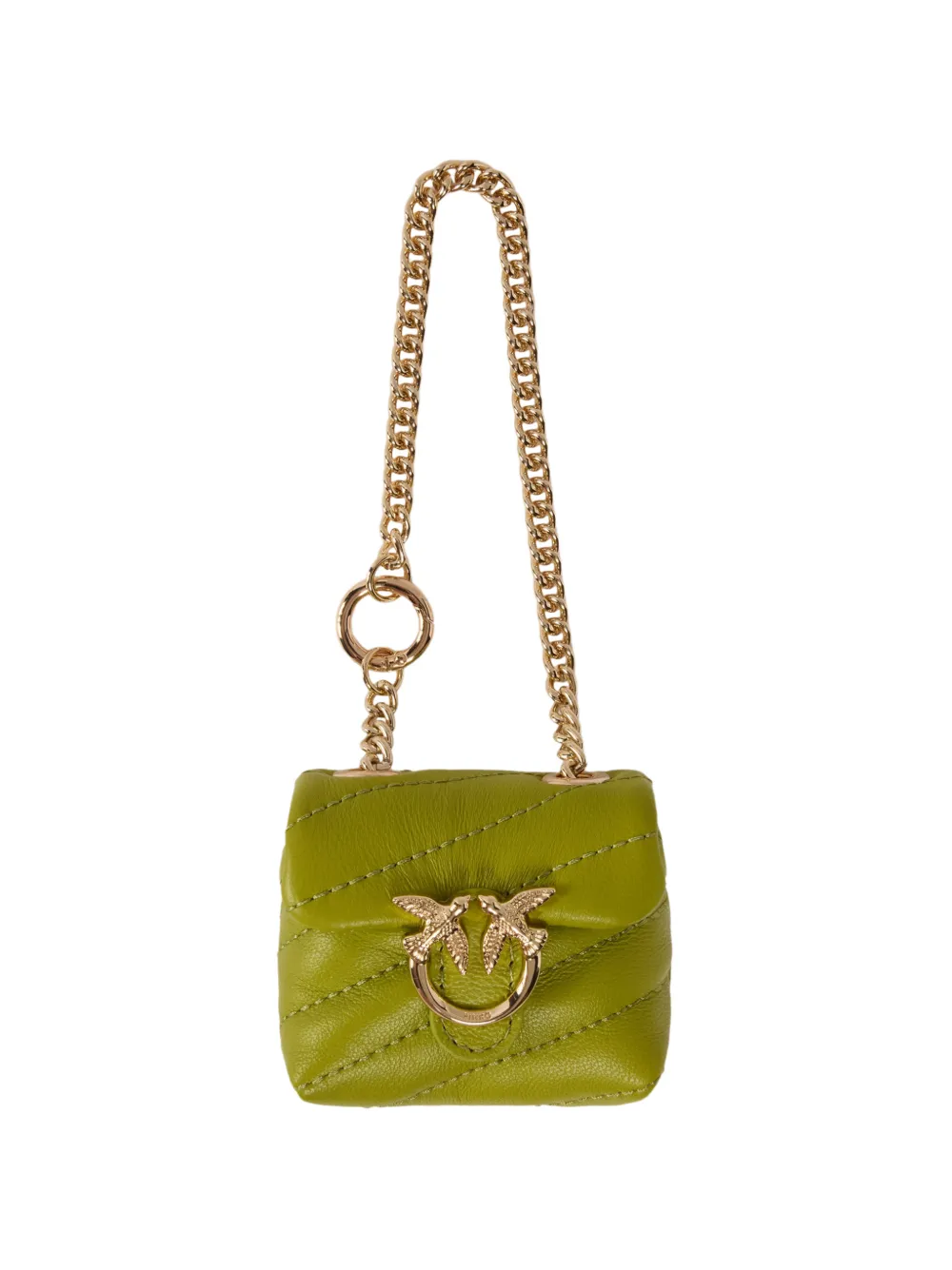 PINKO Nano Love gewatteerd tassenaccessoire van nappaleer Groen