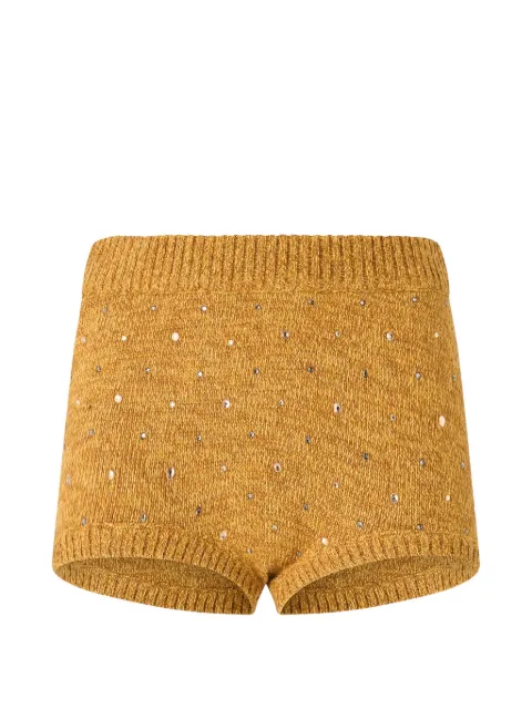 PINKO crystal-embellished knitted shorts