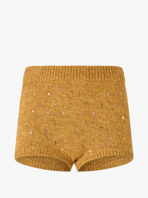 PINKO crystal-embellished knitted shorts