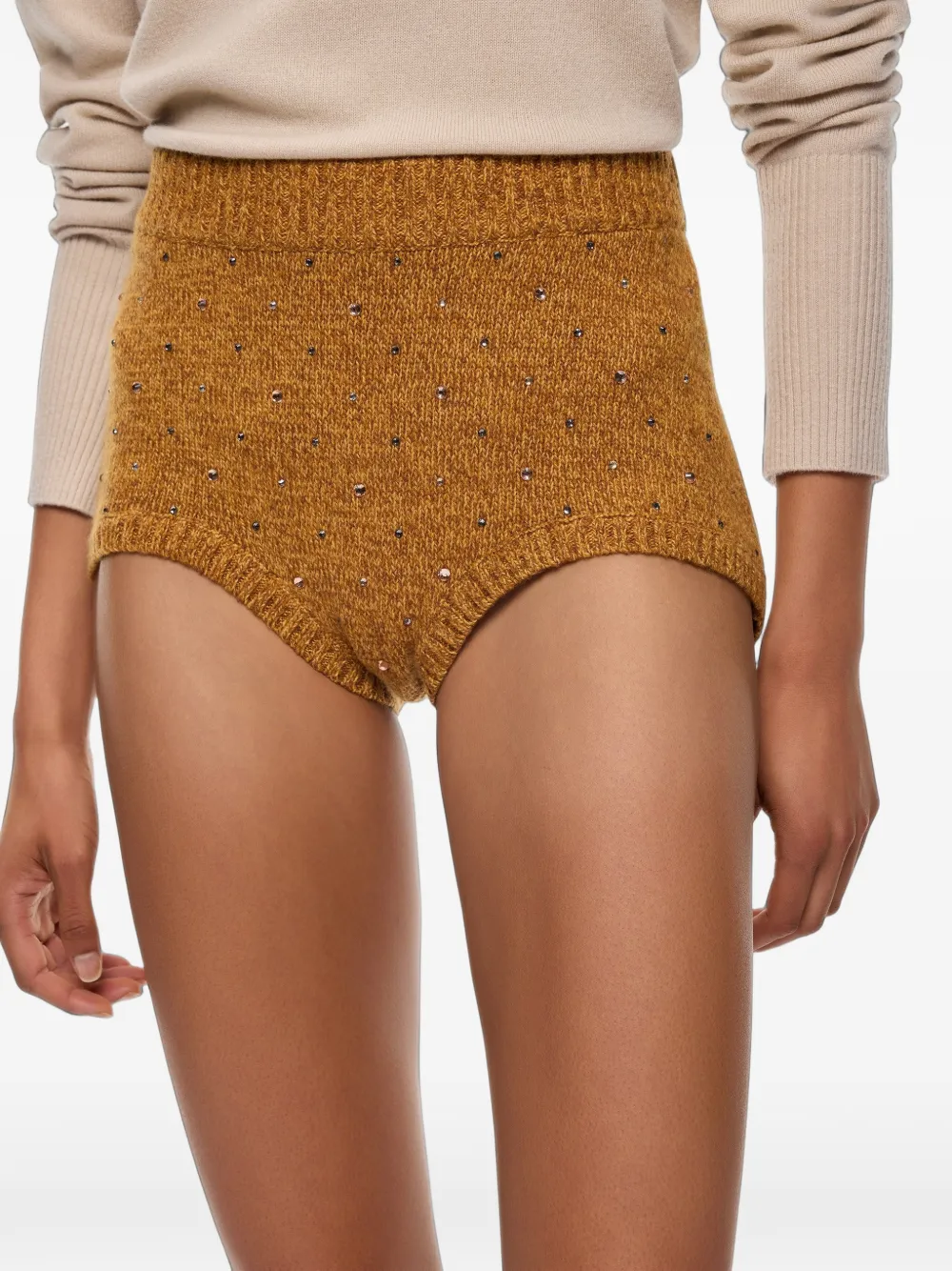 PINKO Shorts verfraaid met kristal Geel