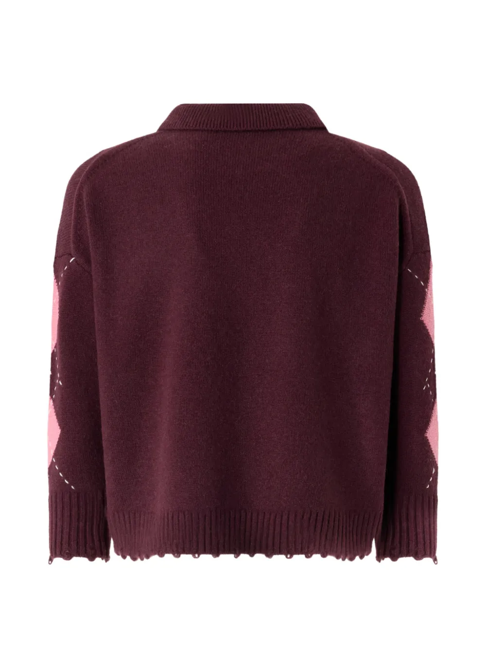 PINKO Gerafelde trui met argyle-patroon Rood