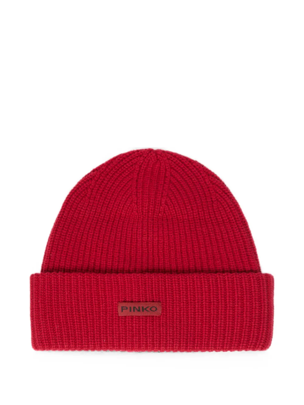 PINKO Berretto a coste con applicazione logo - Rosso