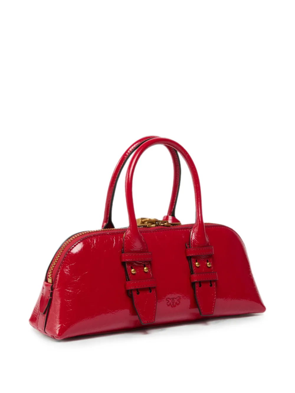 PINKO Kleine Escape Horizontal handtas van glanzend leer Rood