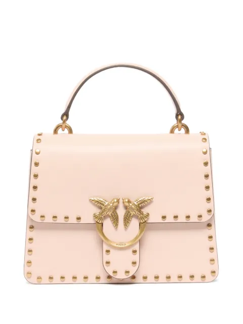 PINKO mini Love Bag one top handle light handbag in leather with mini studs