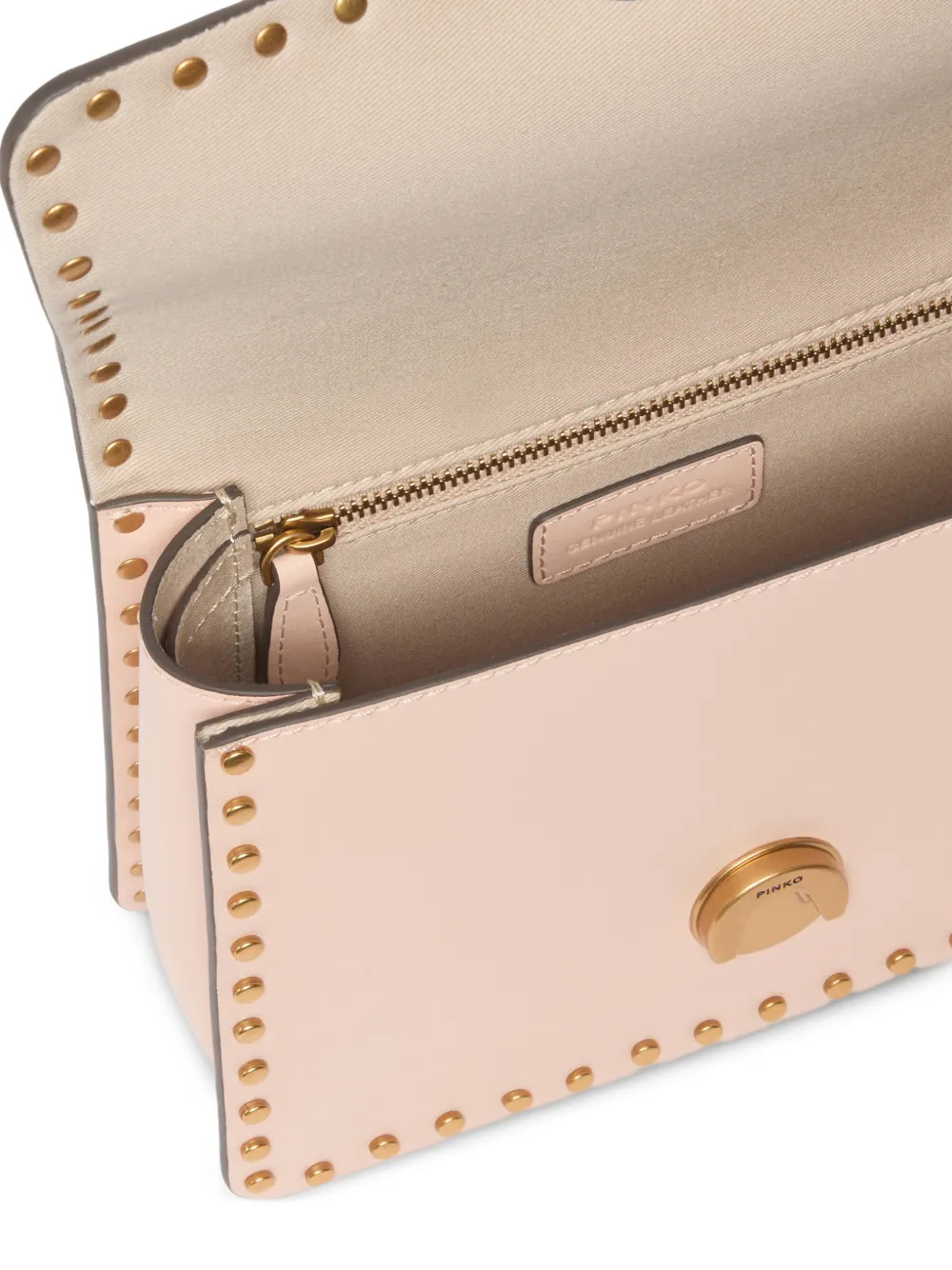 PINKO Love Bag mini-handtas met handvat van leer en mini-studs Roze