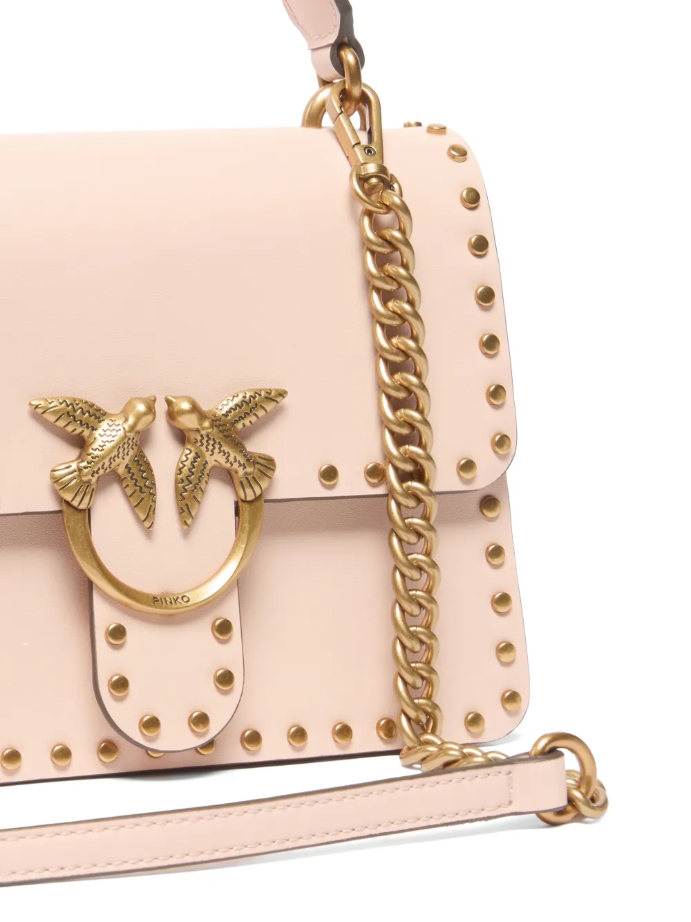 PINKO Love Bag mini-handtas met handvat van leer en mini-studs Roze