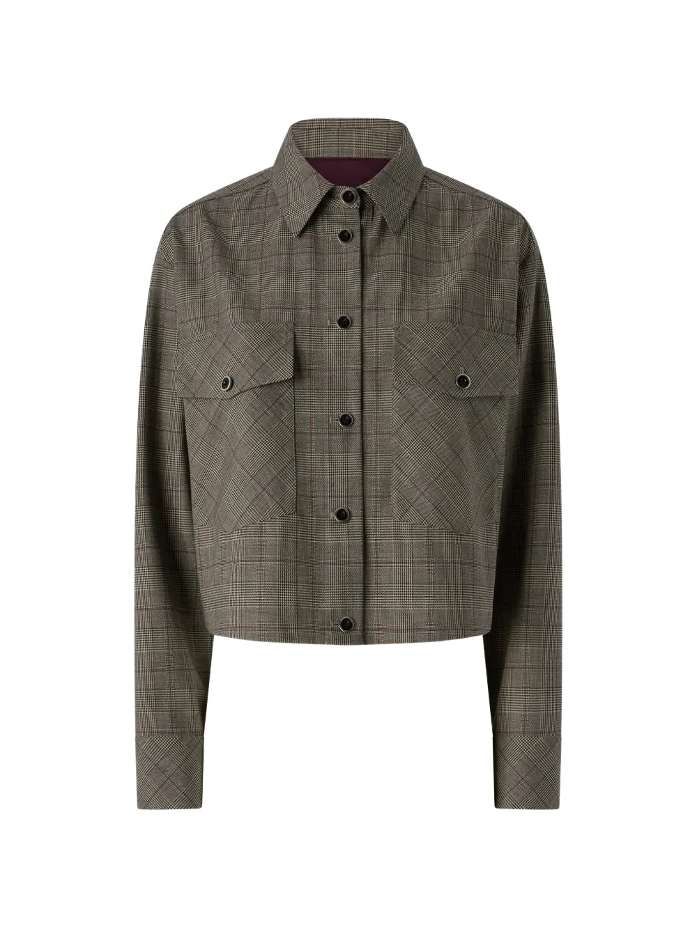 PINKO Prince of Wales check cropped jacket - Marrone