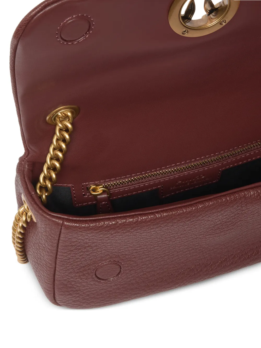 PINKO Love Birds leren schoudertas Bruin
