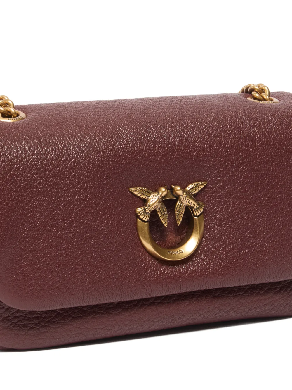 PINKO Love Birds leren schoudertas Bruin