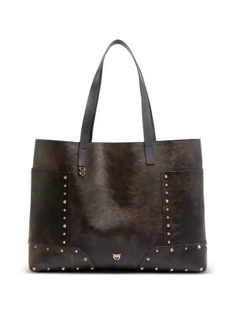 PINKO studded leather tote bag