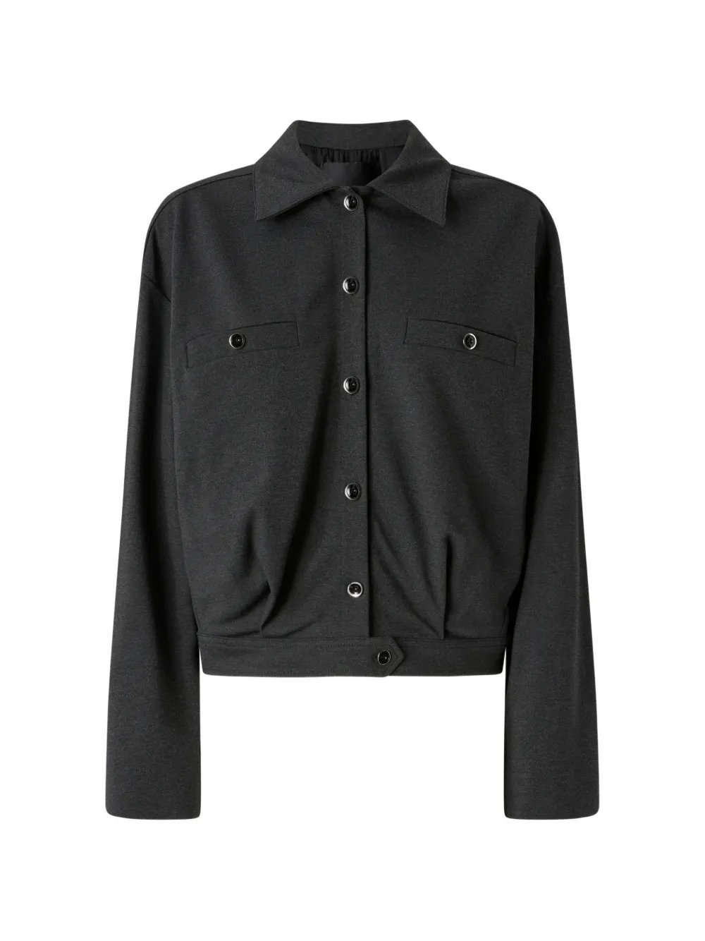 PINKO pleated-detail button jacket - Grigio