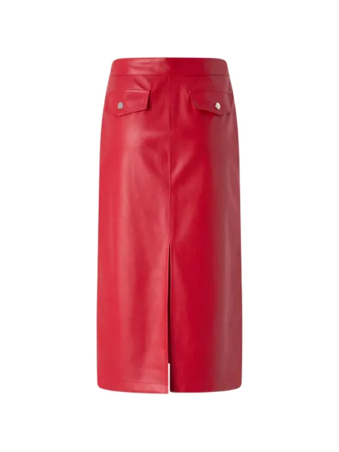 PINKO jupe fendue à coupe mi-longue en cuir artificiel