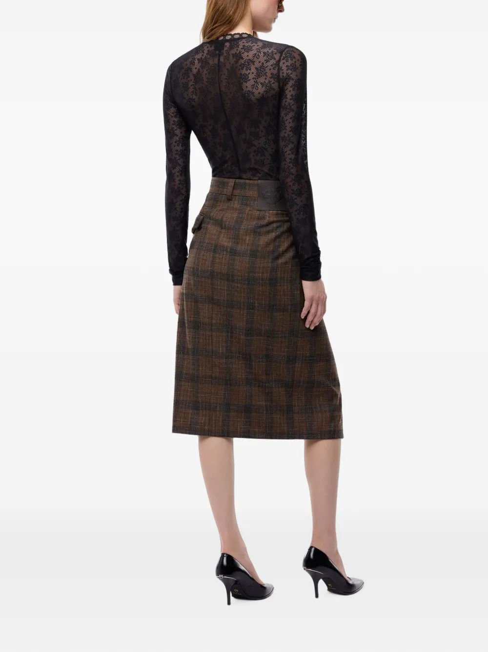 PINKO Body met bloemenkant Zwart