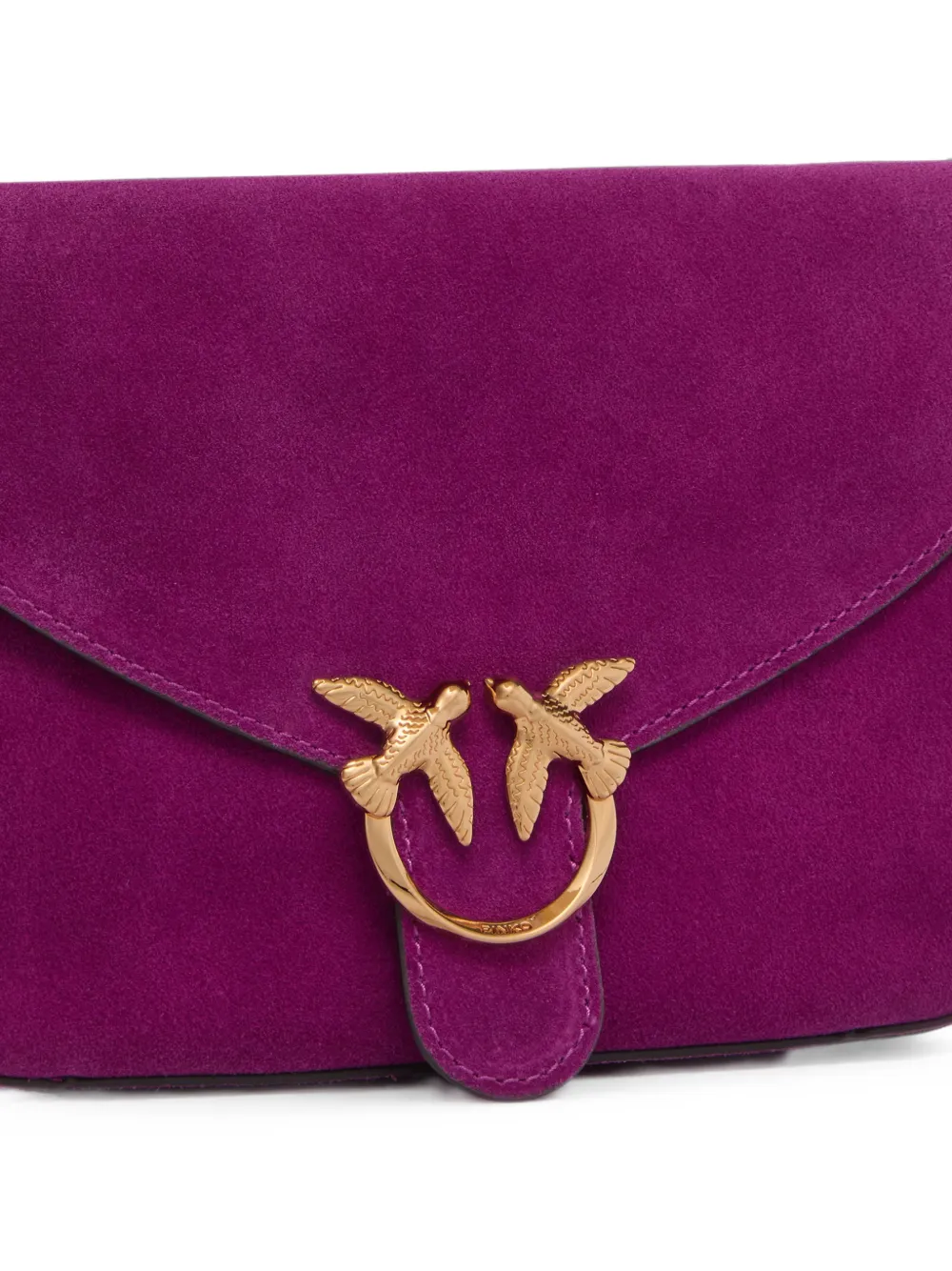 PINKO Love Birds suède schoudertas Paars