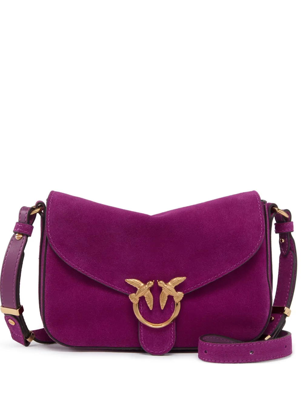 PINKO Love Birds suede shoulder bag
